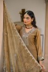 Brown Colour D 50134 By Zaveri Crush Satin Readymade Suits